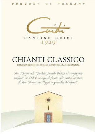 Vin italien rouge - Chianti Guidi 1929 DOCG